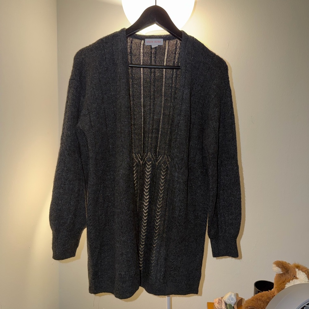 Knox Rose Charcoal Open-Front Cardigan